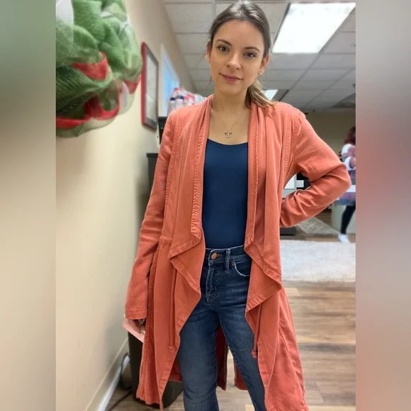 Max Jeans Spiced Coral Duster Jacket - Picture 3 of 13